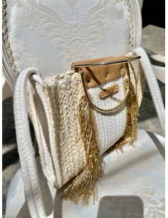 Bolso maletín fringes blanco 2