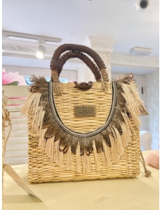 Bolso maletín plume beige