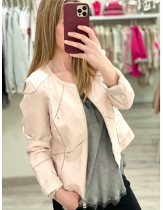 Cazadora polipiel rosa... 2